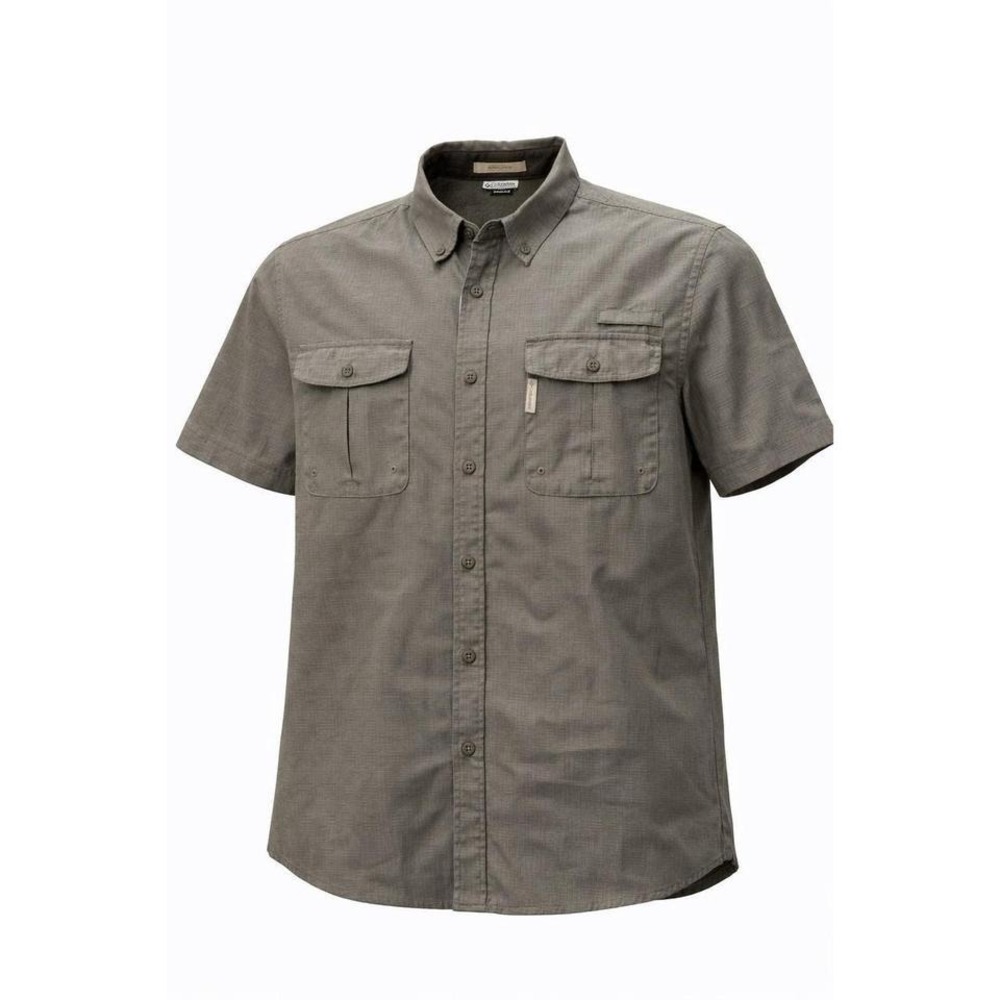 Columbia River Lodge Men's Short Sleeve Gorpcore Putdoor Button Up Shirt Grn XXL